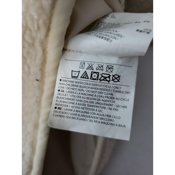 Womens Old Navy Cream Fleece Jacket PREOWNED, SIZE L Lined w/3-pockets - Picture 5 of 8